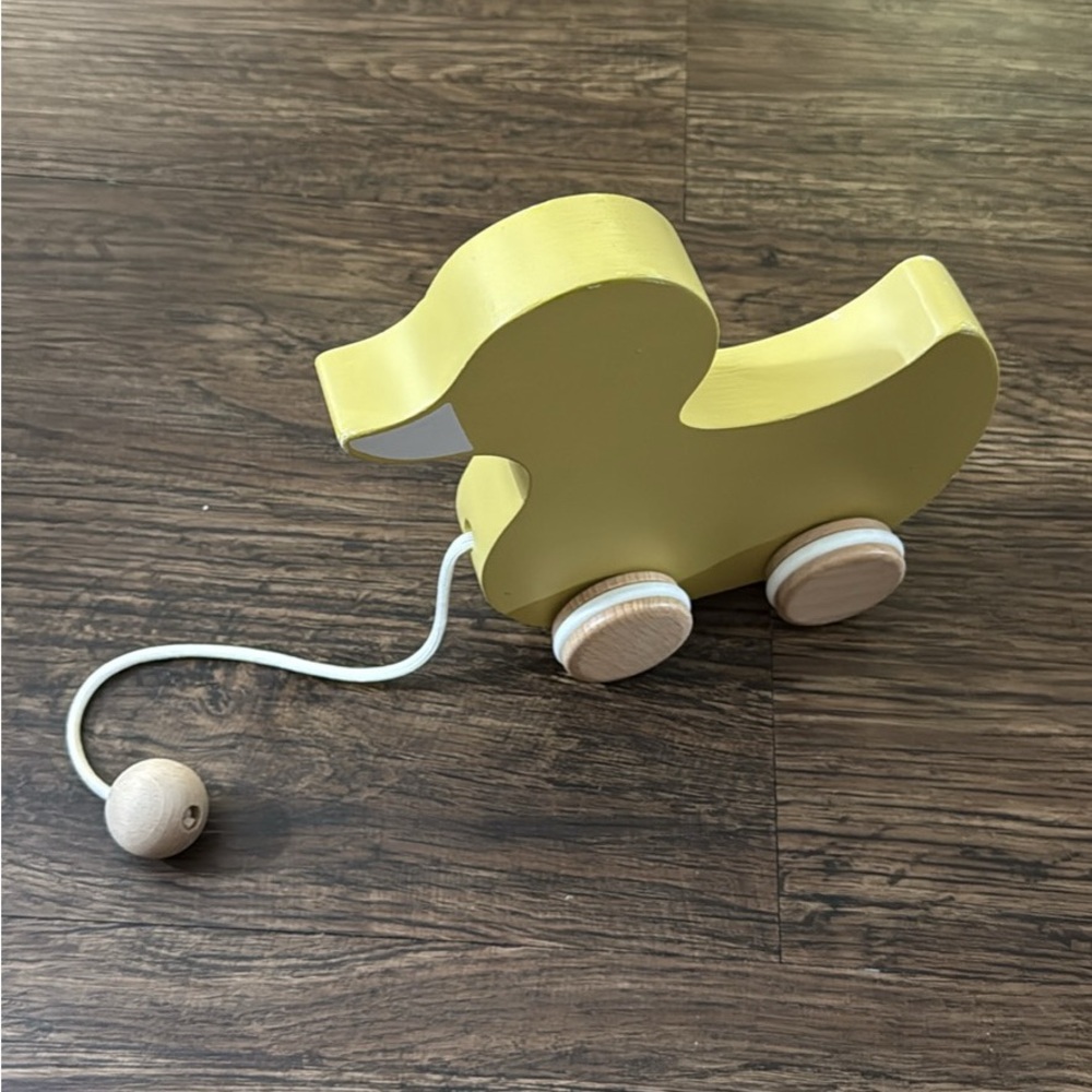 Yellow Wooden Duck Pull Toy